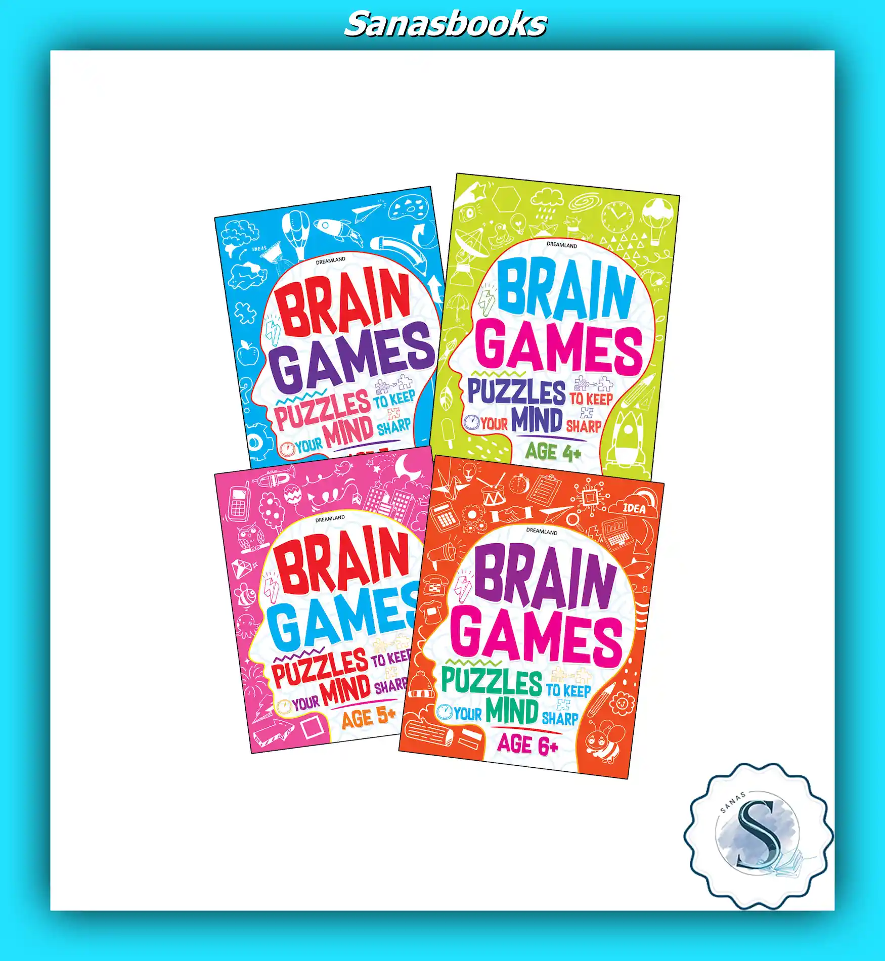 Brain Games - Puzzles to Keep Your Mind Sharp (Age 3+ to 6+) - Set of 4 books 1 Brain Games - Puzzles to Keep Your Mind Sharp (Age 3+ to 6+) - Set of 4 books
