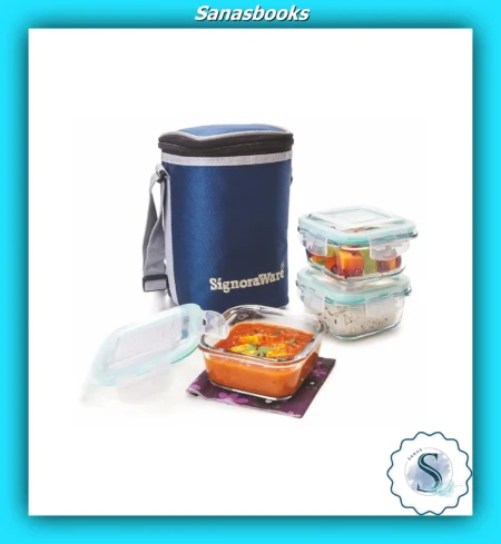 Signoraware Director Borosilicate Glass Microwave-Safe Lunch Box